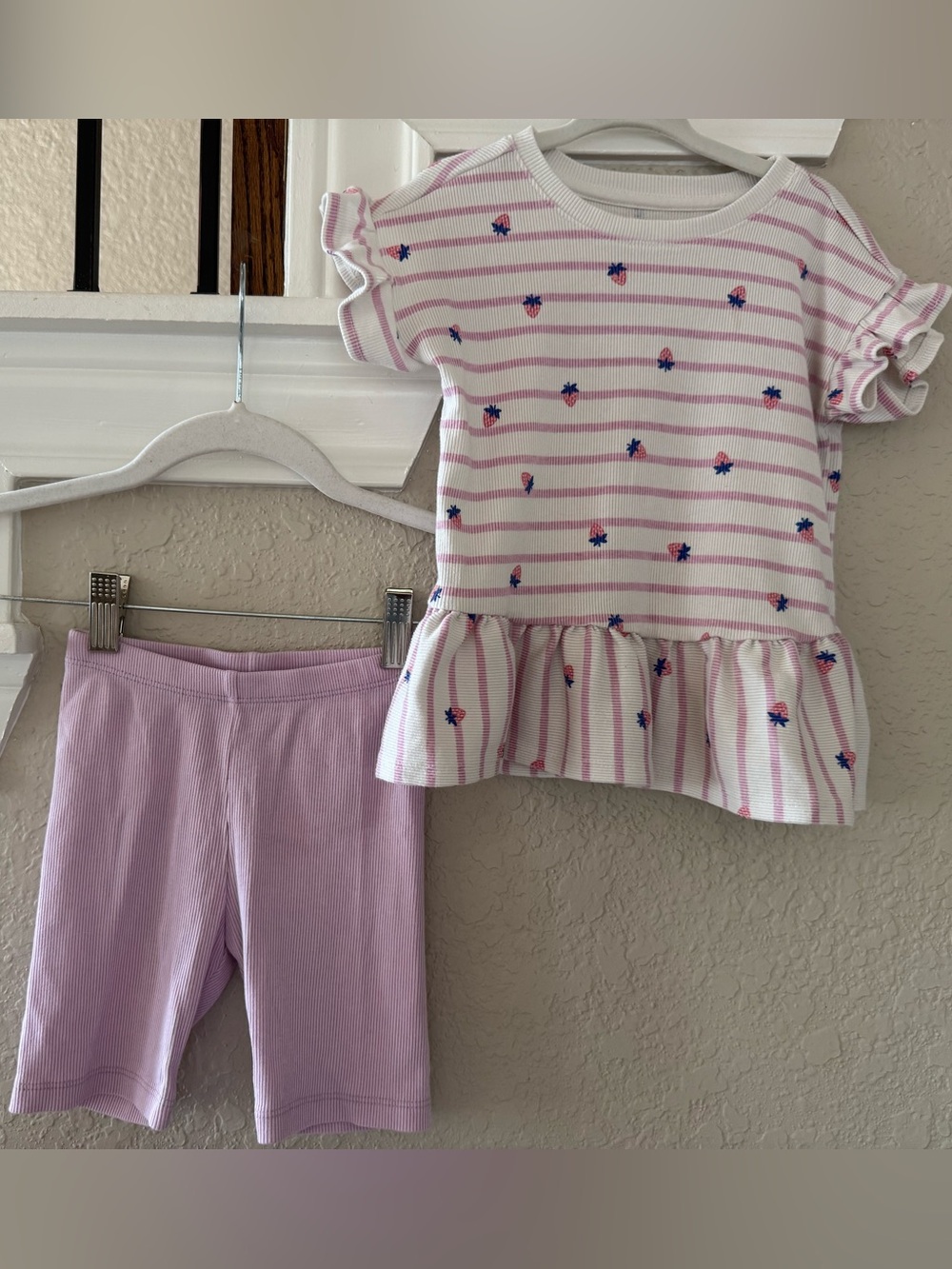Cat & Jack Light Pink Ribbed Top with Orange Logo